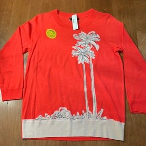J. Crew 100% merino wool tropical neon sweater medium